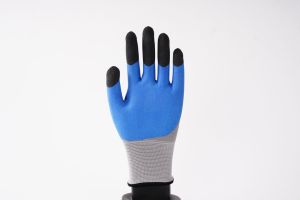 Gant <span class=keywords><strong>3</strong></span> XL de haute qualité en fibre de bambou doublure en polyester sableux, gants enduits noirs paume en <span class=keywords><strong>latex</strong></span> laminé - Product Image 3