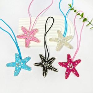 CHENXI Pendentifs de sacs et accessoires de porte-clés DIY personnalisés, mode, colorés, en strass, motifs étoile de mer, coquillage et conque - Product Image 2