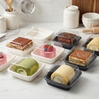 Boîte à gâteau au fromage personnalisable avec couvercle et base, boîte à gâteau thermoformée pour mousse, boîte d'emballage pour gâteau roulé