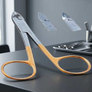 ASAP Professional Handmade Cuticle Trimmer Eco-friendly Stainless Steel Nipper <b>Top</b> Ranking Half Gold Scissors Wide Jaw Opening - Product Image 1