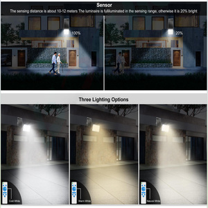 Không thấm nước năng lượng mặt trời lũ ánh sáng 180W lũ ánh sáng 176 Led Ngoài Trời an toàn ánh sáng + SOS nhấp nháy + từ xa + Thời gian - Product Image 4