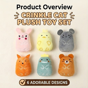 Jouet en peluche de dessin animé avec son et <span class=keywords><strong>papier</strong></span> à l'intérieur, résistant aux griffures et aux morsures des chats et des chiens, interactif pour soulager l'ennui - Product Image 1