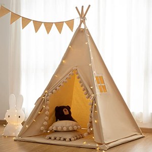 Tente <span class=keywords><strong>Tipi</strong></span> à Ouverture Rapide pour Dormir la Nuit Comprend un Sac de Transport et des Lumières Tente <span class=keywords><strong>Tipi</strong></span> pour Enfants - Tissu PVC Quatre Saisons Double Couche - Product Image 2