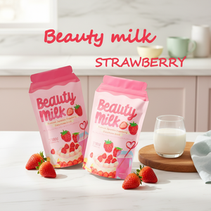 <span class=keywords><strong>Boisson</strong></span> au lait de fraise japonaise premium New Look Beauty Milk avec collagène marin 180g 10 sachets pour une belle peau - Product Image 3