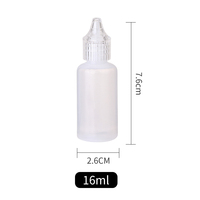 Botol Tekan LDPE Lunak Mini 16ml Label Pribadi Kustom Dengan Nozel Runcing untuk Lem dan Cairan Kosmetik