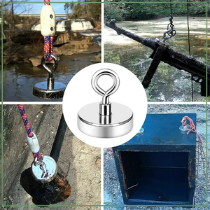Imán de olla de acero inoxidable de neodimio súper fuerte de 55mm, fuerza magnética de 500lbs, imán Industrial de neodimio de pesca recubierto de níquel - Product Image 6