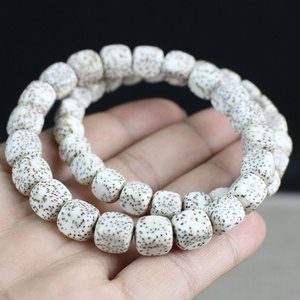 สร้อยข้อมือเมล็ดโพธิ์สีขาวทรงสี่เหลี่ยมหกด้าน 7x8 มม. 8x9 มม. เครื่องประดับของขวัญสำหรับทุกเพศ - Product Image 2