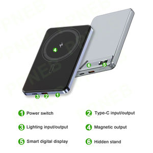 <span class=keywords><strong>Power</strong></span> <span class=keywords><strong>Bank</strong></span> Magnético Portátil <span class=keywords><strong>Mini</strong></span> de Alta Capacidade 10000mAh 5000mAh com Display LED Carregamento Rápido Sem Fio Slim - Product Image 6