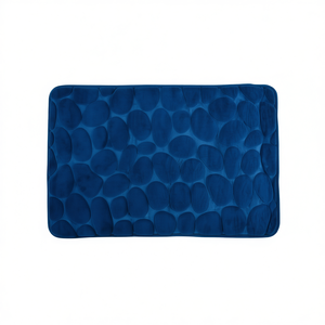 Alfombra de baño de microfibra de espuma azul oscuro de 40x60 cm, antideslizante y absorbente para la protección del suelo del baño - Product Image 3