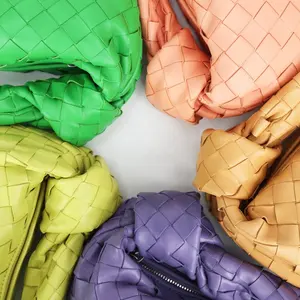 Small woven hobo bags fashion designer women suede handbags custom made logo weave lambskin purse for lady