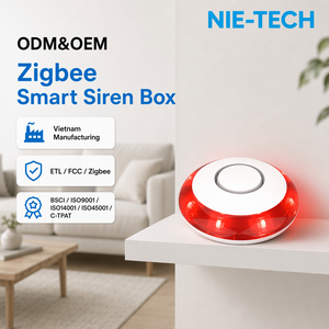 Sirène intelligente Zigbee 3.0 avec <span class=keywords><strong>alarme</strong></span> stroboscopique 120 dB, alerte LED clignotante, batterie 10 ans, portée 80 pieds pour la sécurité du salon et du couloir, certifiée ETL FCC - Product Image 1