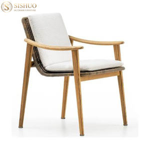 SISHUO Luxury Villa Leisure Patio Furniture Outdoor <strong>Teak</strong> Outdoor <strong>Dining</strong> <strong>Table</strong> and Chair Set - Product Image 5
