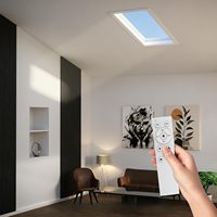 Panneau lumineux LED BBIER ciel bleu, style Art Déco, en métal, télécommande, intensité réglable, sensation de lumière du soleil pour bureau, sous-sol, salle de sport
