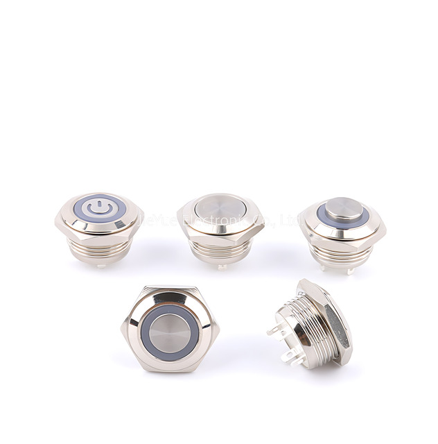 Ultrathin Stainless Steel 12/16/19/22mm Waterproof Touch Switch With Light Momentary Reset Short Metal Push Button Switch