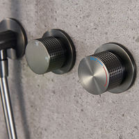 Système de douche rond de vente chaude pour salle de bain robinet de douche mural en laiton ensemble combiné Double boutons pommeau de douche à main