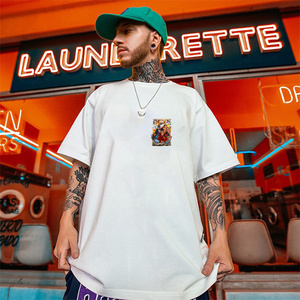 Nuovo <span class=keywords><strong>Anime</strong></span> giapponese un pezzo Casual <span class=keywords><strong>Top</strong></span> Trendy da uomo Hip-hop estivo versatili maniche a cinque quarti - Product Image 3