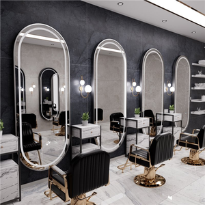 Espejo de Pared de Una Cara con Luz para Barbería y Salón de Belleza, Diseño Japonés, Muebles Metálicos, Venta al Por Mayor de Fábrica - Product Image 3