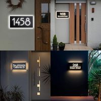 Numéros de maison personnalisés avec lumière Plaque d'adresse extérieure étanche pour la maison Hôtel Villa Appartement
