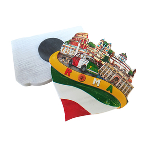 Italie Rome Lac de <span class=keywords><strong>Como</strong></span> Aimant de réfrigérateur magnétique puissant en résine métallique avec estampe dorée 3D, écologique, souvenir touristique - Product Image 3