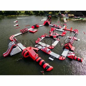 Inflatable Waters Parks Sport Play Equipment Floating Aqua Park for Beach Or Lake floating house water park land