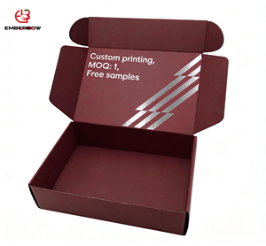 EBB Premium Eco-Friendly Reusable Custom Printed Logo Kraft <b>Paper</b> Corrugated Box Magnetic Closure for Cosmetics Shipping Mailer - Product Image 1