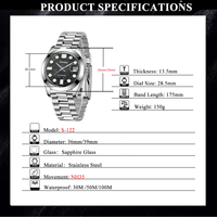 Montre mécanique haut de gamme pour homme personnalisable en acier inoxydable avec un mouvement NH35 et une variété d'options de bracelet