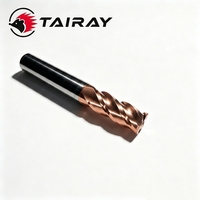 TAIRAY Fraise à queue plate en carbure monobloc 2/3/4 dents, revêtement bronze, pour usinage CNC, 1-25mm, en acier au tungstène, outil de fraisage pour machine