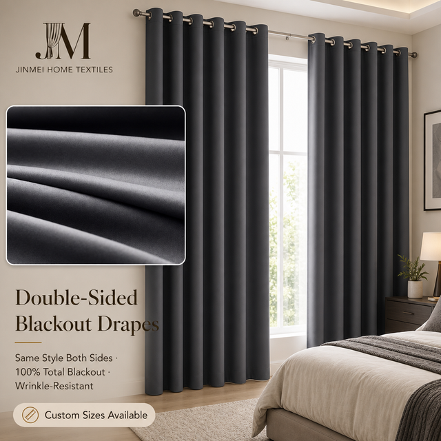 100% Blackout Curtains High-Precision Light Blocking Thermal Insulated for Bay Windows Living Room Wholesale Custom