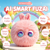 Vente en gros de jouets en peluche intelligents AI, pompons moelleux, jouets parlants interactifs, porte-clés, rembourrés en polyester et coton PP, 10 cm, pour les enfants de 2 à 14 ans