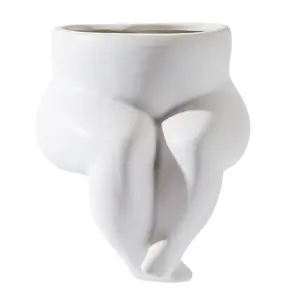 American home decoration ins Body plastic art vase Nordic home decoration ceramic vase sculpture white flower ware