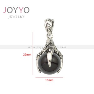 Liontin Kalung Baja Anti Karat Pria Trendi, Batu Hitam <span class=keywords><strong>Dragon</strong></span> <span class=keywords><strong>Ball</strong></span>, Gaya Punk - Product Image 6