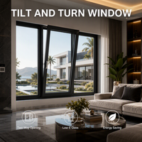 Ventana Abatible y Giratoria de Aluminio Personalizada, con Rotura de Puente Térmico, Vidrio Low-E, Ahorro de Energía, Insonorizada, para Viviendas y Residencias