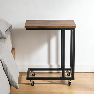 <span class=keywords><strong>Table</strong></span> d'appoint moderne de style nordique personnalisée, <span class=keywords><strong>plateau</strong></span> en bois, <span class=keywords><strong>table</strong></span> à roulettes en métal pour salon et chambre à coucher - Product Image 2