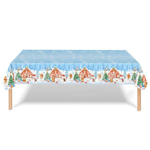 Nappe en <span class=keywords><strong>papier</strong></span> jetable pour Noël, bonhomme <span class=keywords><strong>de</strong></span> neige, <span class=keywords><strong>anniversaire</strong></span>, fête, décoration <span class=keywords><strong>de</strong></span> fête, accessoires <span class=keywords><strong>de</strong></span> décoration, multicolores - Product Image 4