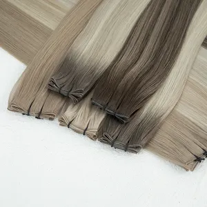 LeShine High Quality Hair Extension Genius Weft Double Drawn Russian Genius Weft