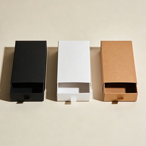 Scatola a Cassetto in Carta Kraft Personalizzata con Logo OEM, Scatola Scorrevole in Cartone Bianco/Nero - Product Image 3