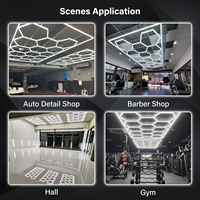 Luces LED de Techo Hexagonales Tipo Panal Personalizables con Clasificación IP67, Cubierta de Aluminio+PC, Control de Brillo para Uso en Talleres y Oficinas