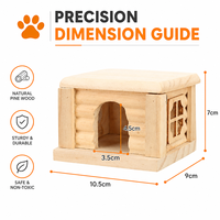 Villa en bois naturel pour hamster, maisonnette durable pour petits animaux, abri décoratif pour cage de hamster - Vente en gros