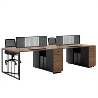 Poste de travail de bureau moderne en bois avec cloison, bureau informatique, table de direction, ensemble de mobilier de bureau pour employés, vente en gros