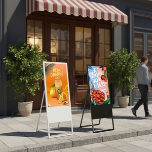 HBYLCD 49 55 pouces, écran tactile vertical, support d'affichage au sol, moniteur portable, affiche pliable pour restaurant et centre commercial - Product Image 1