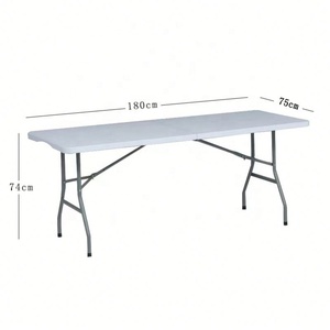 Table à manger pliante portable de 180 cm (6 pieds) avec <span class=keywords><strong>poignée</strong></span> en aluminium, design moderne pour l'intérieur, l'extérieur, les pique-niques, la plage, le camping, la salle de sport - Product Image 1