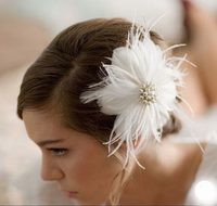 Pince à cheveux fleurie avec plumes pour femme, accessoire de coiffure pour mariée, mariage, cocktail, thé, derby, chapeau de costume