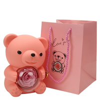 Nouveau coffret cadeau de bijoux d'ours Rose rotatif rouge préservé à chaud avec collier rond cadeaux pour femmes maman femme saint valentin