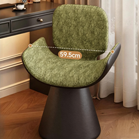 Chaise de coiffeuse moderne pivotante avec dossier en cuir PU, tabouret pivotant pour chambre à coucher, table de maquillage, salon de manucure