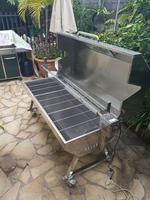 Support de rôtissoire portable automatique, mini chariot pliant en acier inoxydable pour rôtir le porc, hauteur réglable, au charbon de bois/gaz