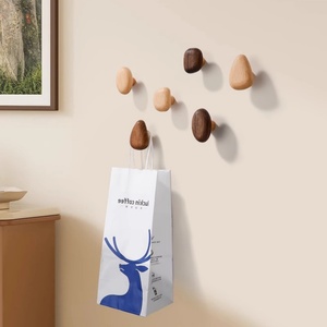 Poignée en bois nordique crochet à vêtements crochet mural crochet sans poinçon porte cintre <span class=keywords><strong>galet</strong></span> forme armoire poignées de porte - Product Image 6