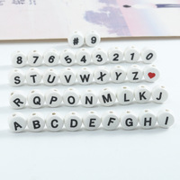 Perles en céramique faites à la main de 10 mm, breloques alphabet, perles lâches pour la pâtisserie, bijoux, bricolage pour enfants, bracelet, collier, artisanat, vente en gros