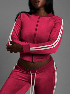 Completi Invernali da <span class=keywords><strong>Donna</strong></span> Giacca Corta in Velluto + Pantaloni Set Coordinato Due Pezzi Tuta in Velluto da <span class=keywords><strong>Donna</strong></span> - Product Image 5