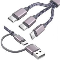 3.93FT Multi USB Cable Trenzado 6 en 1 Cable de cargador de teléfono múltiple Universal USB A/C Cable de carga Tipo C/Puerto Micro USB