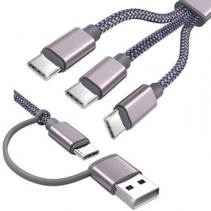 3.93FTマルチUSBケーブル編組6in1マルチ電話充電器ケーブルユニバーサルUSBA/C充電ケーブルタイプC/マイクロUSBポート - Product Image 3